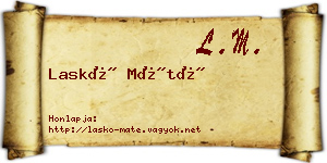 Laskó Máté névjegykártya
